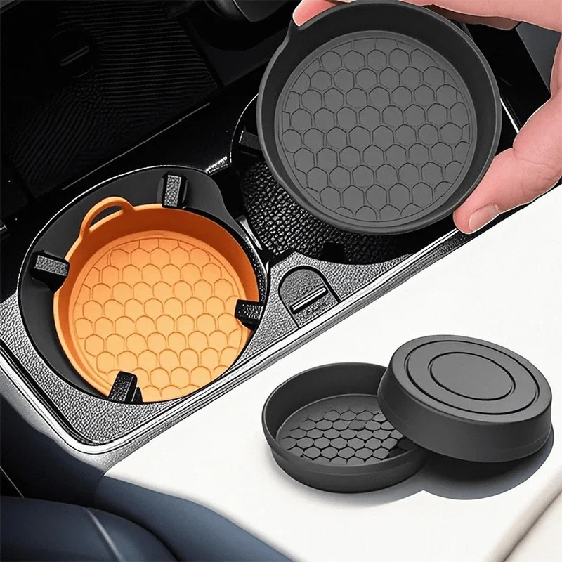 Heat Mat Silicone - 2Pcs Eco-Friendly Silicone Car Coasters, Non-Slip