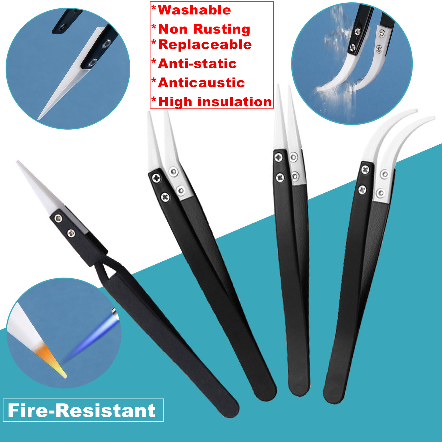 10 Pcs Tweezers Set Bag Stainl - Electronics Repair Tool Kit review and price