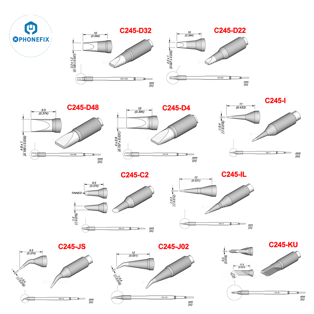 OEM C245 C470 Series Tips C245 - Electronics Repair Kit With Soldering Iron review and price