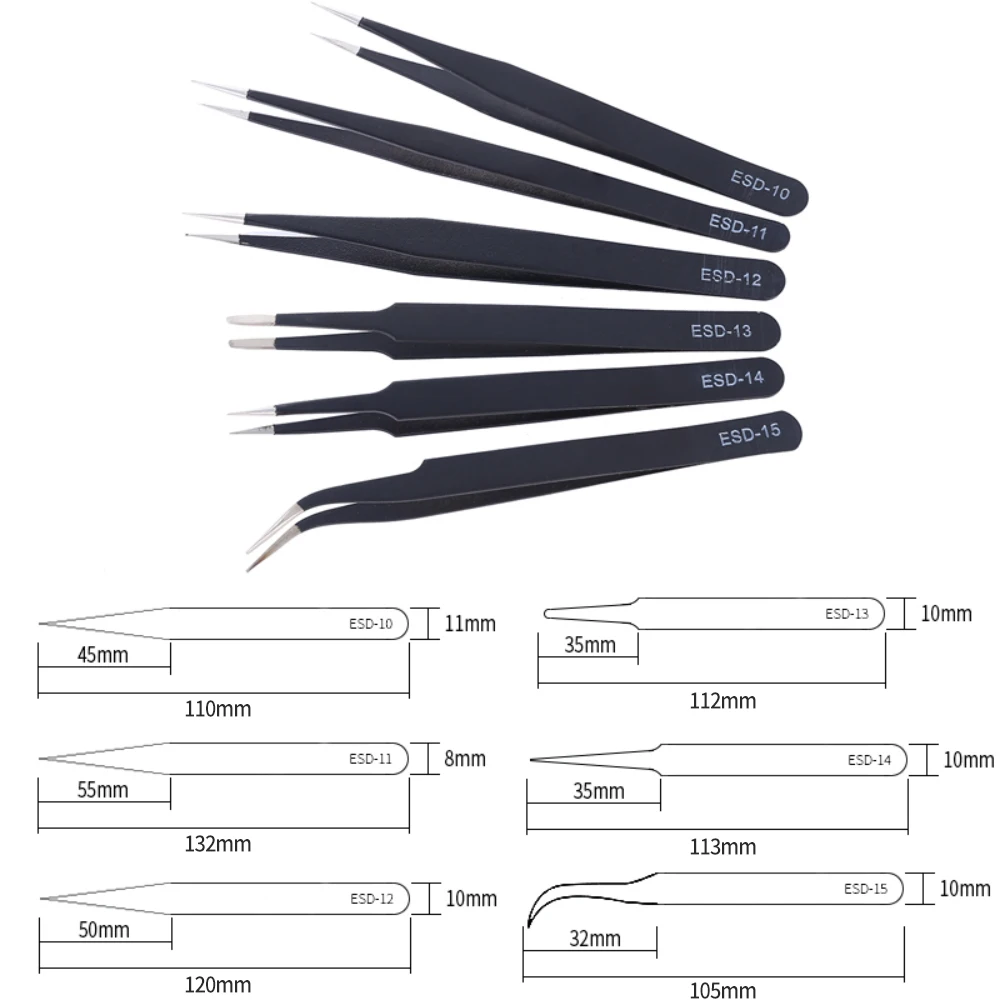 2/6pcs Precision Tweezers Set  - Electronics Repair Tool Kit review and price